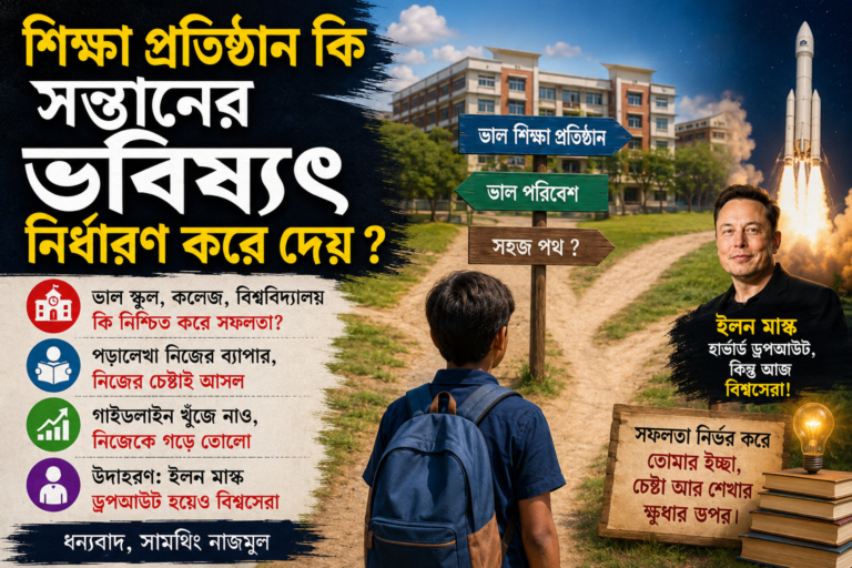 শিক্ষা প্রতিষ্ঠান কি সন্তানের ভবিষ্যৎ নির্ধারণ করে দেয় ?